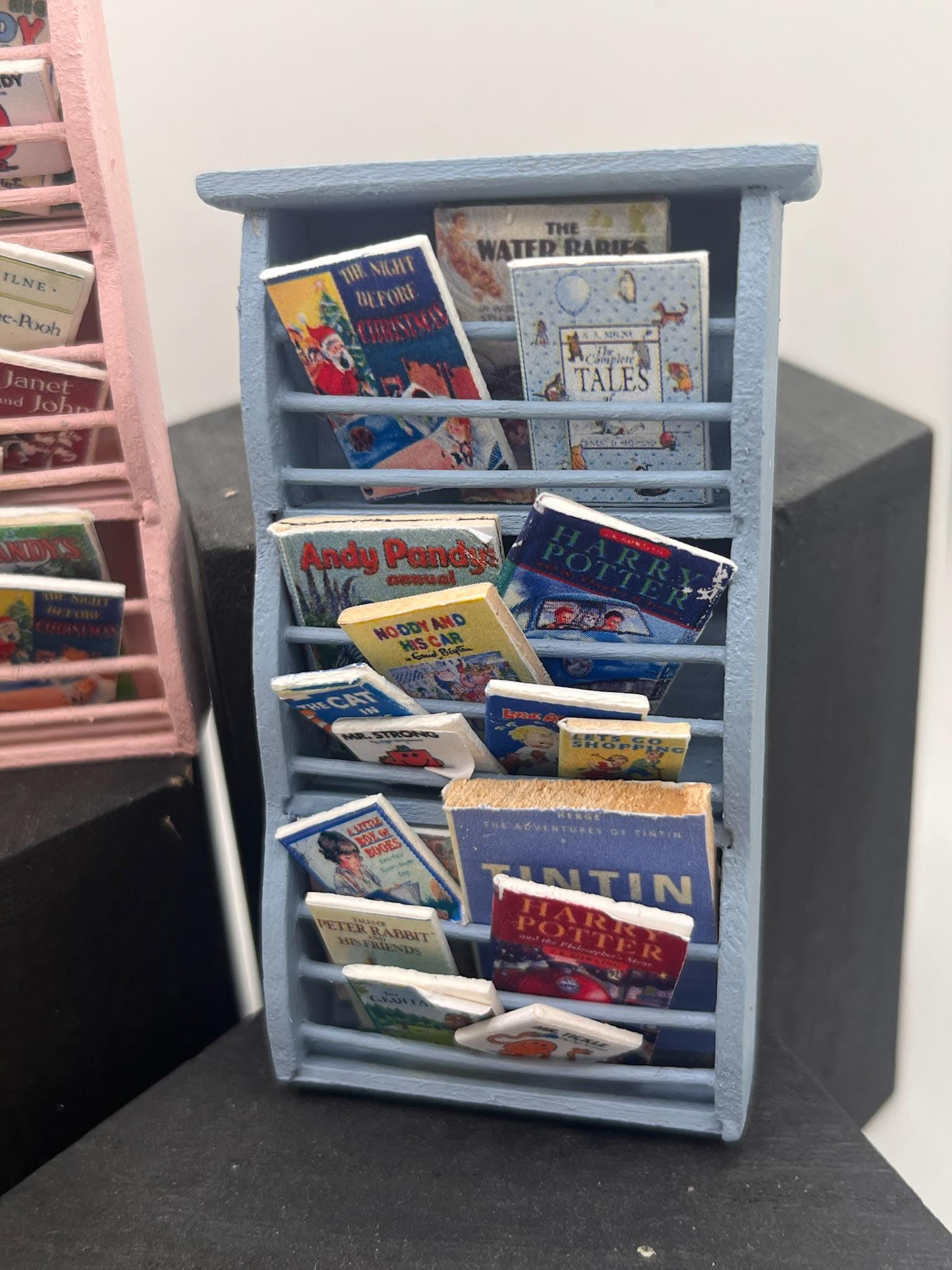 Dolls House Miniatures - 1/12th  - children's books wall book rack x1
