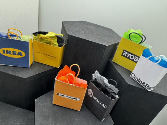 Dolls House Miniatures- 1/12th Shopping Bags x6 - SET 24 - Homewares