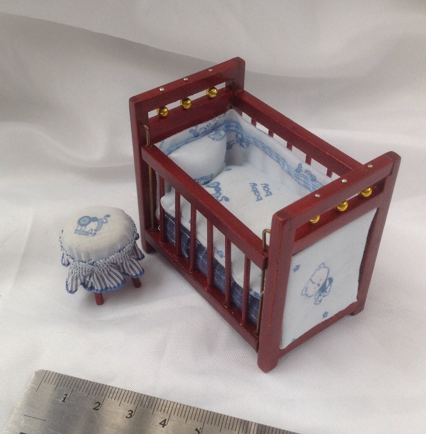 Dolls House Miniatures - 1/16th Cot and Stool - Paul